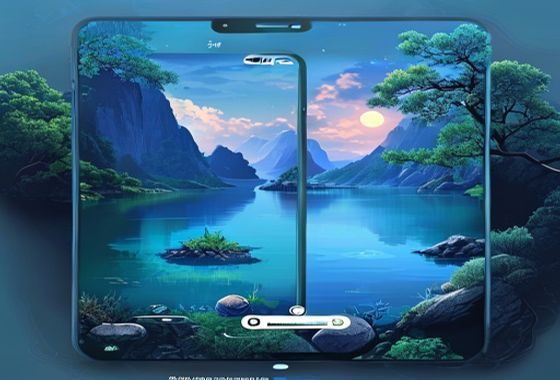 龙禁漫 App 手机界面展示，湖蓝色主题阅读界面在 iPhone 上呈现清晰精美的漫画画面